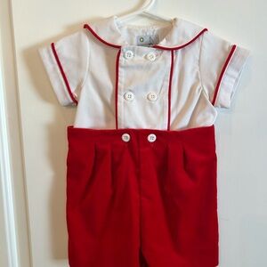 Florence Eiseman White and Red Kids One Piece